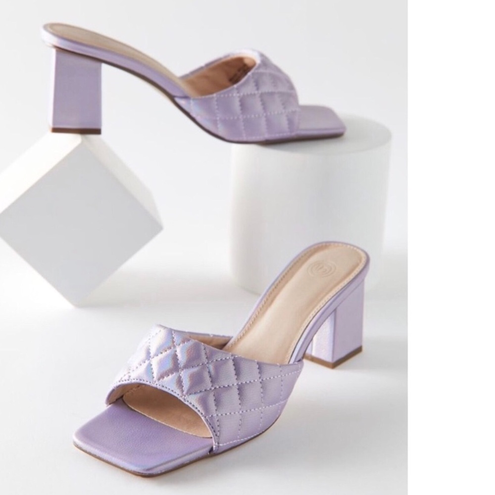 UO Quilted Heeled Mule Slippers